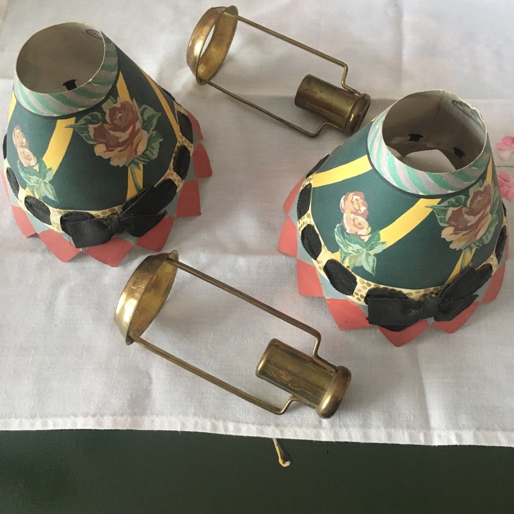Mackenzie Childs candle shades with followers